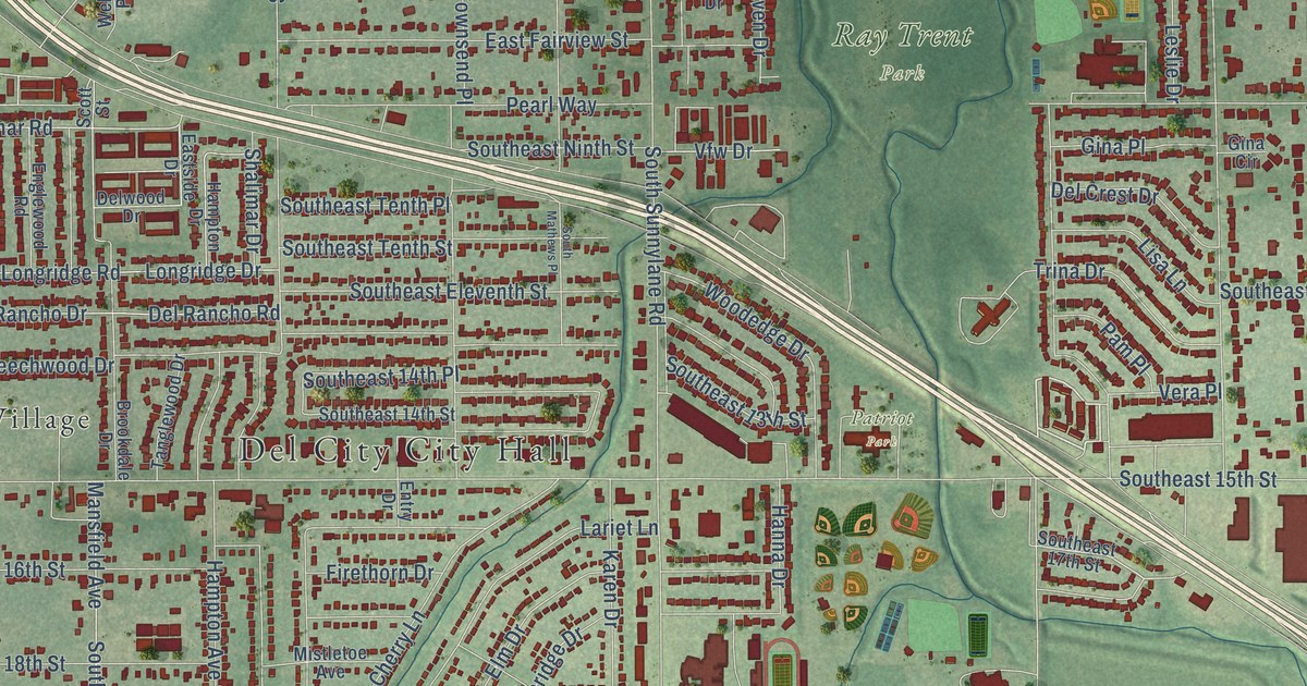 Map of Del City, Oklahoma in 2026