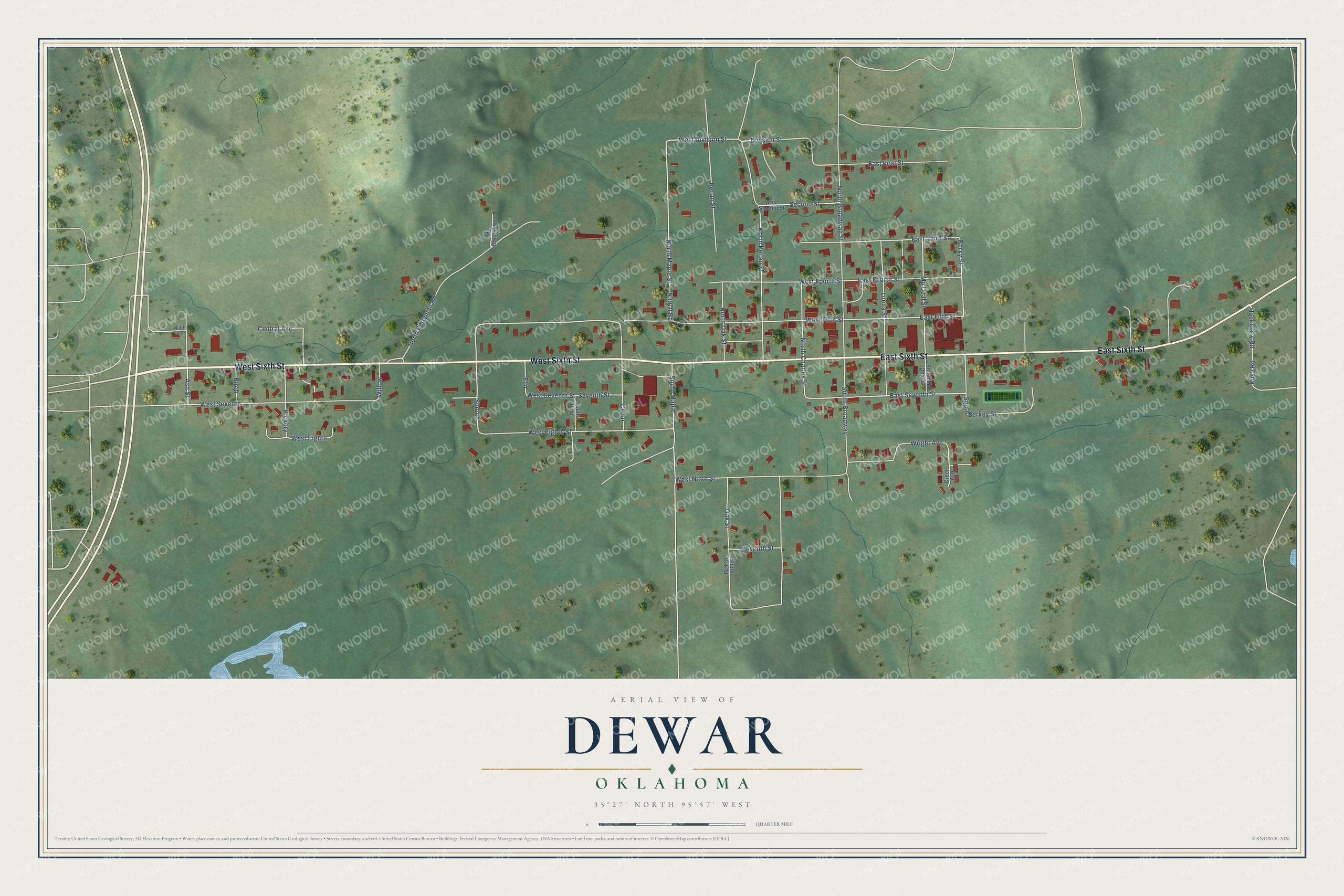 Watermarked full-map preview of Dewar, Oklahoma