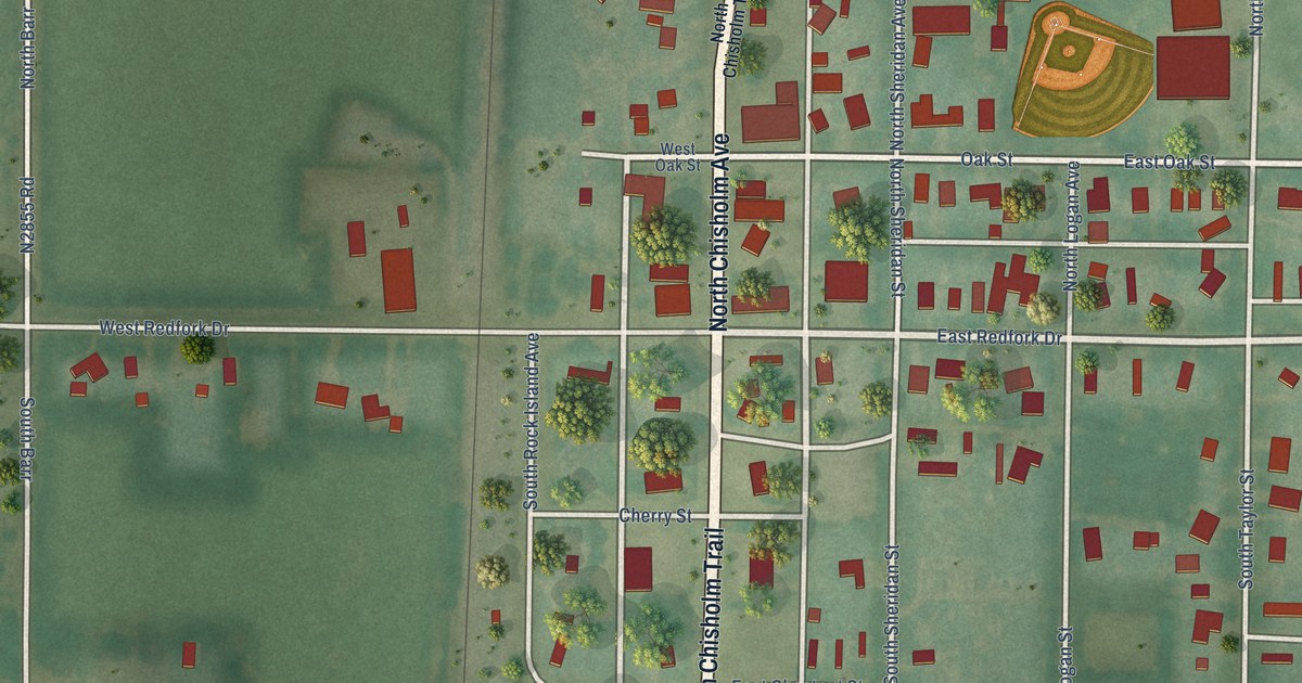 Map of Dover, Oklahoma in 2026