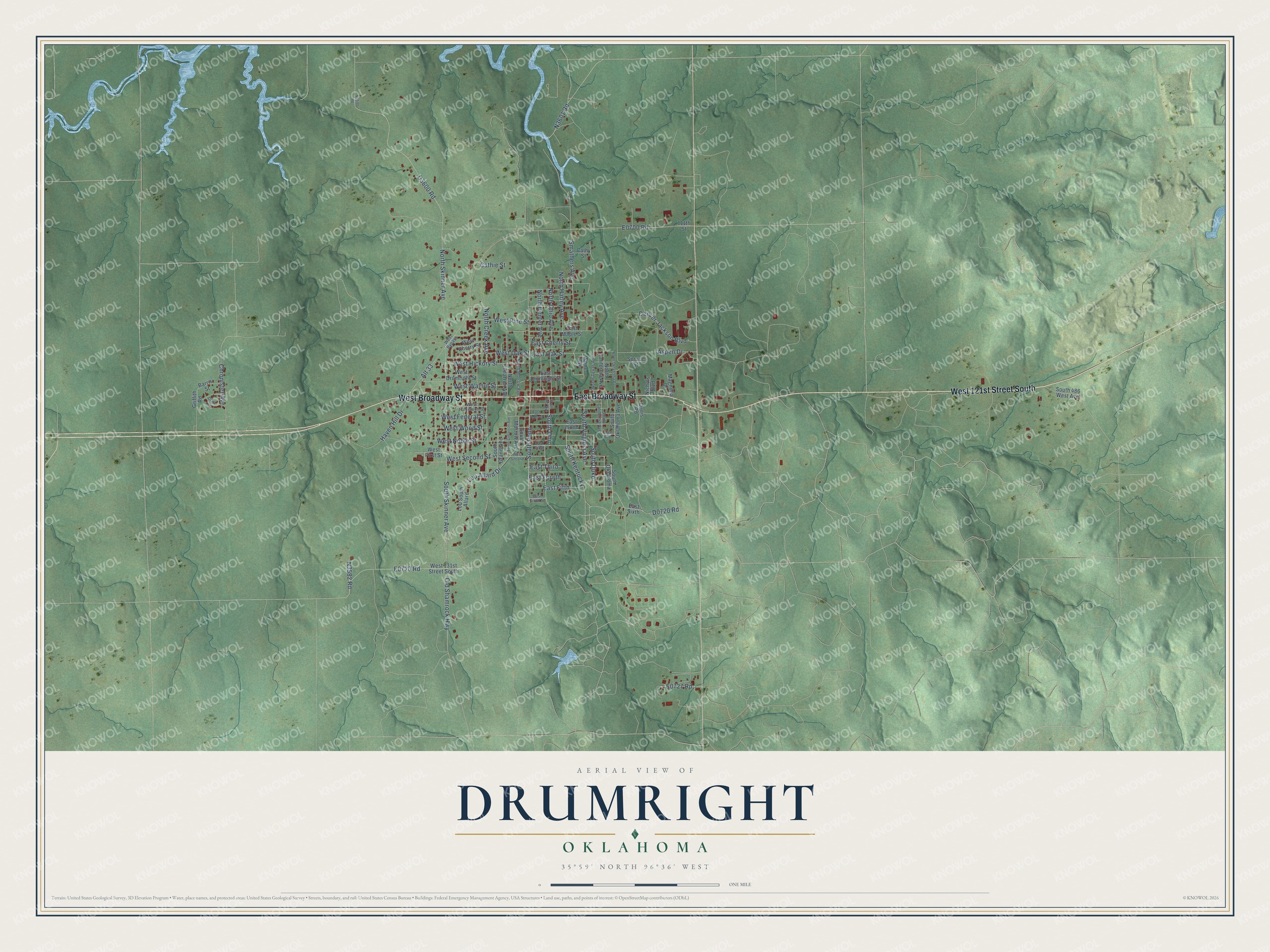 Watermarked full-map preview of Drumright, Oklahoma