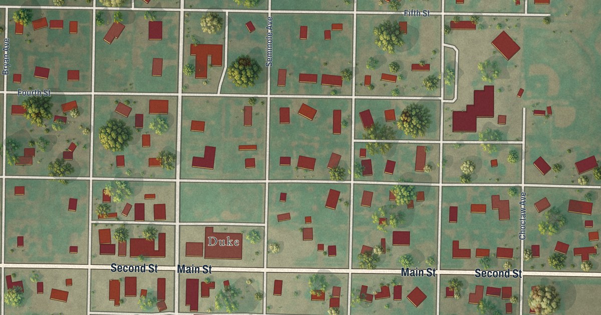 Map of East Duke, Oklahoma in 2026