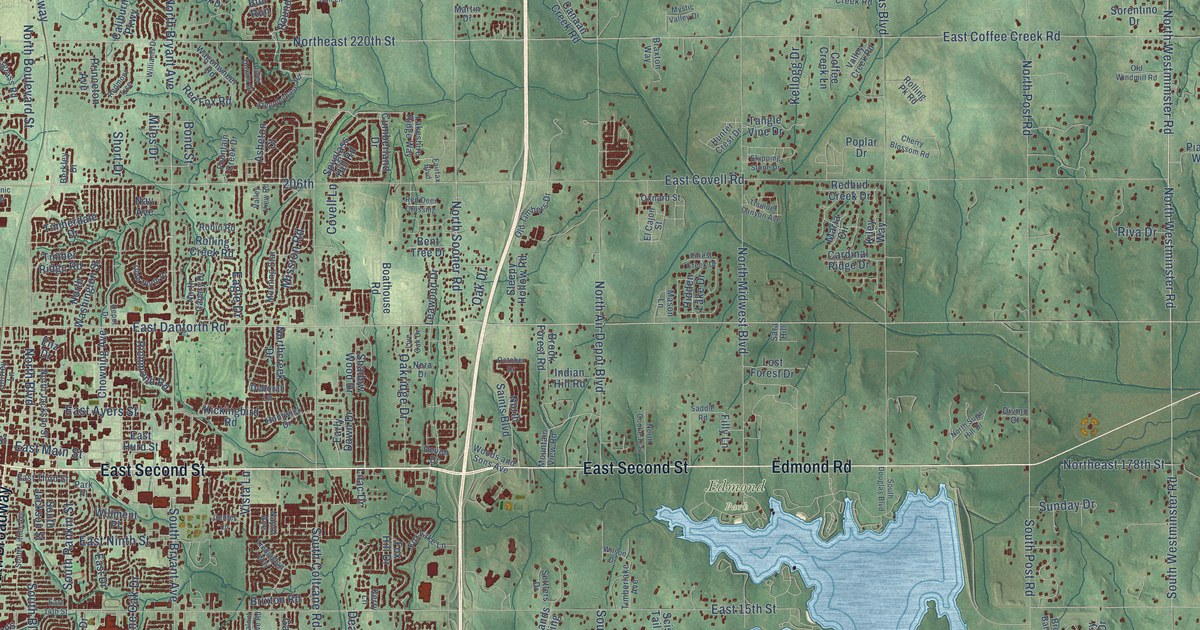 Map of Edmond, Oklahoma in 2026