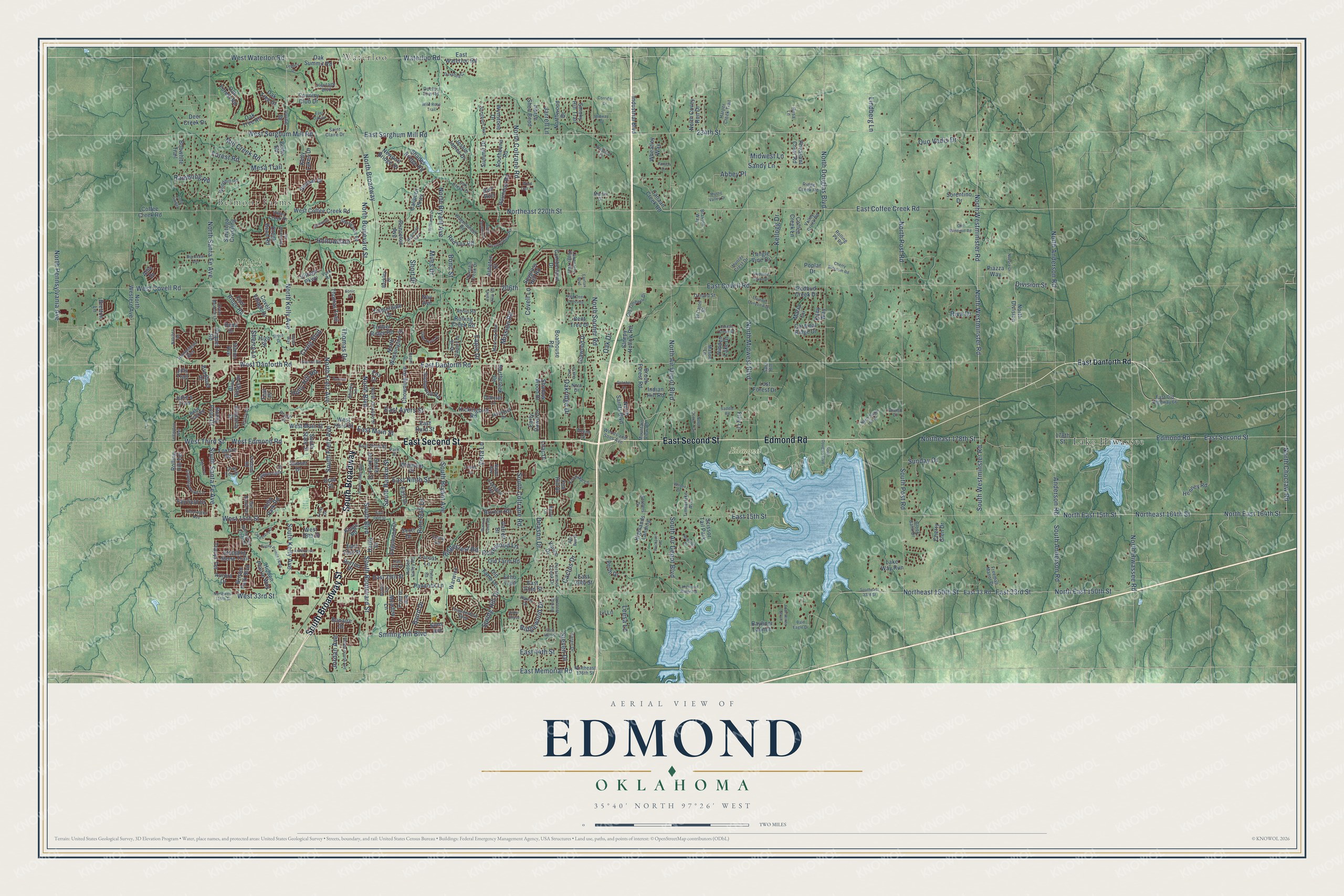 Watermarked full-map preview of Edmond, Oklahoma