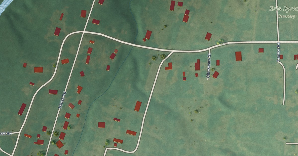Map of Erin Springs, Oklahoma in 2026