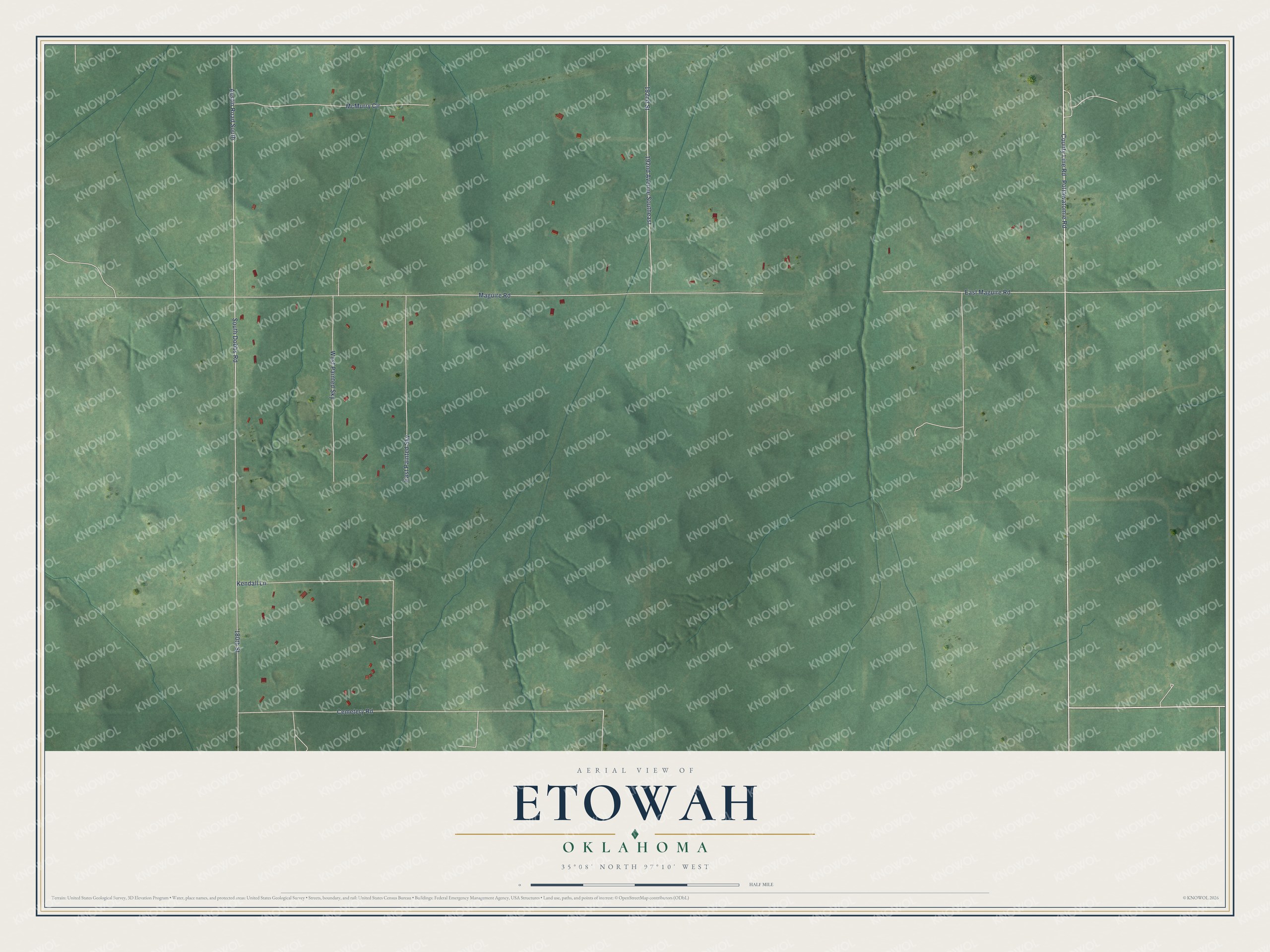 Watermarked full-map preview of Etowah, Oklahoma