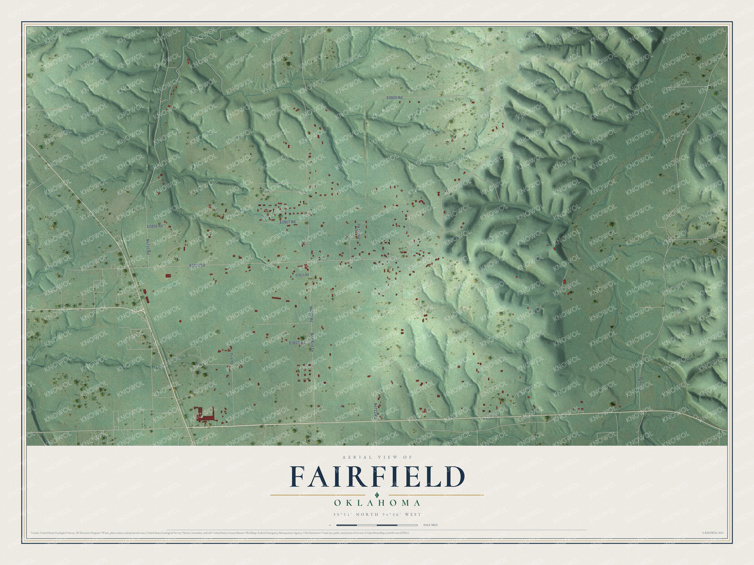 Watermarked full-map preview of Fairfield, Oklahoma