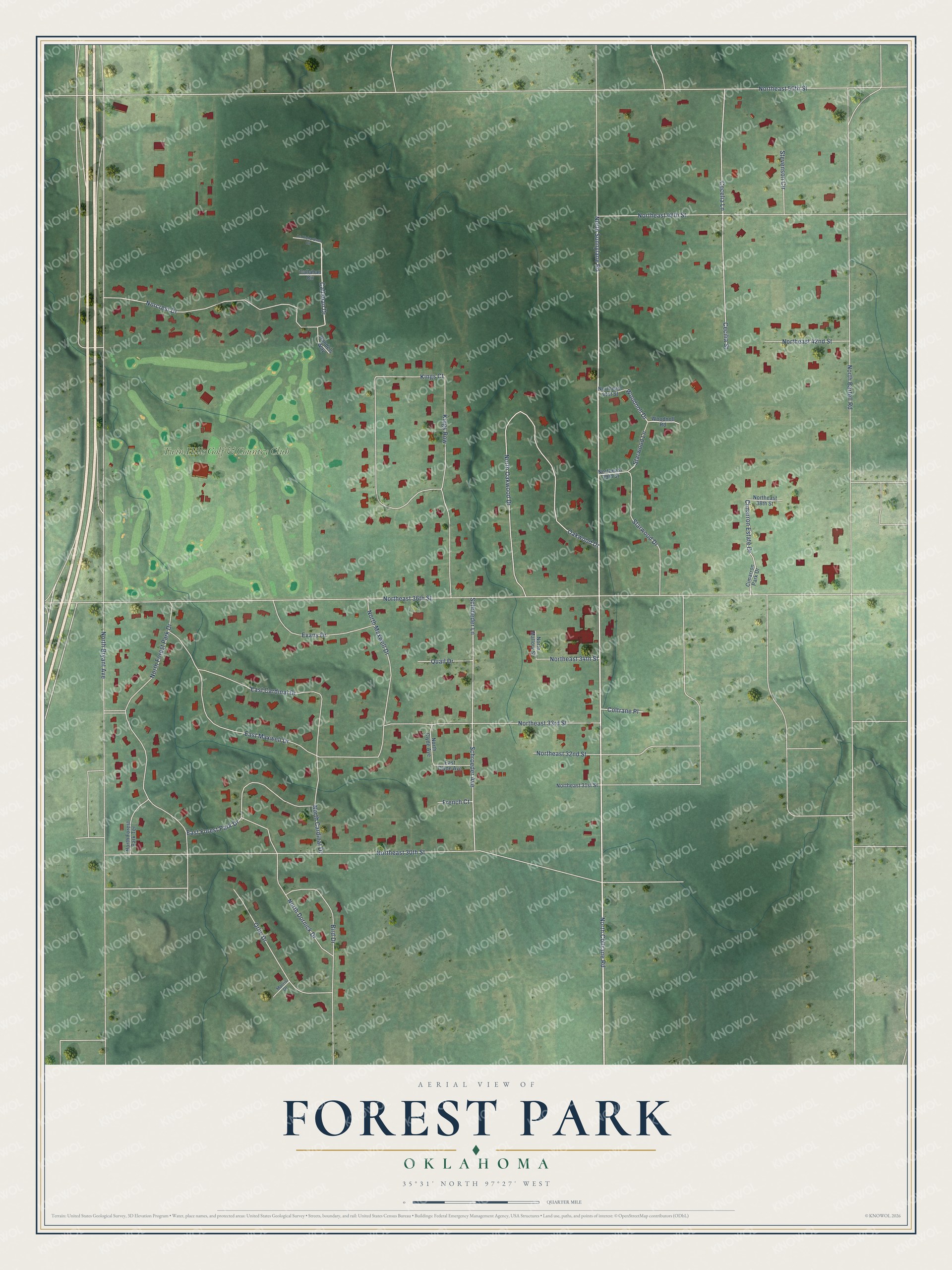Watermarked full-map preview of Forest Park, Oklahoma