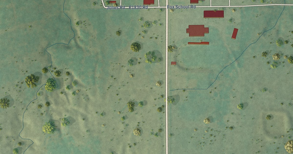 Map of Fox, Oklahoma in 2026