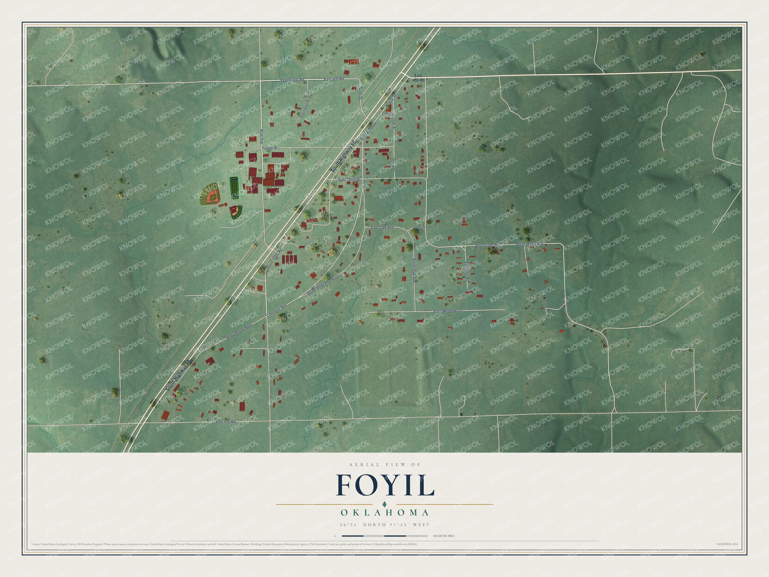 Watermarked full-map preview of Foyil, Oklahoma
