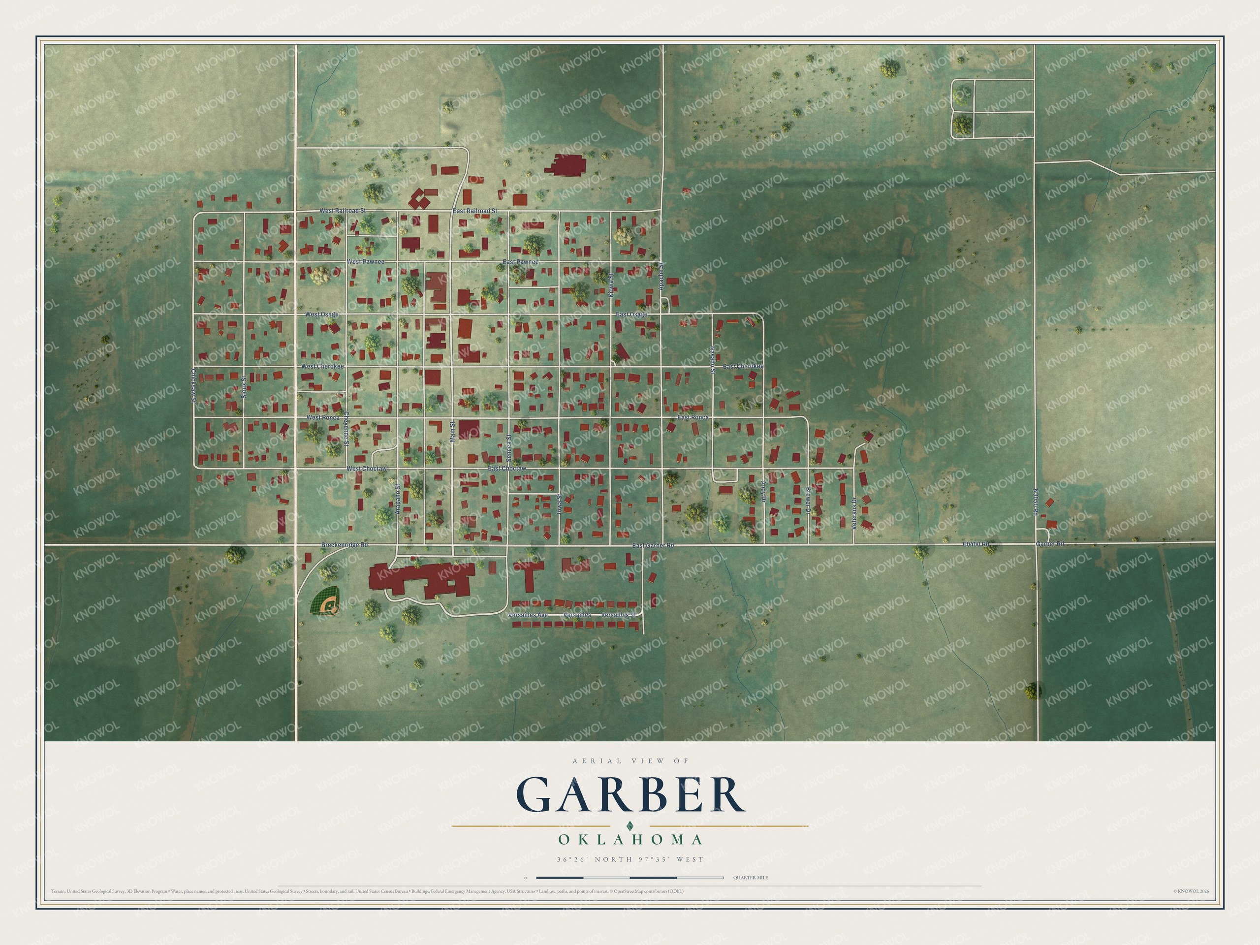 Watermarked full-map preview of Garber, Oklahoma