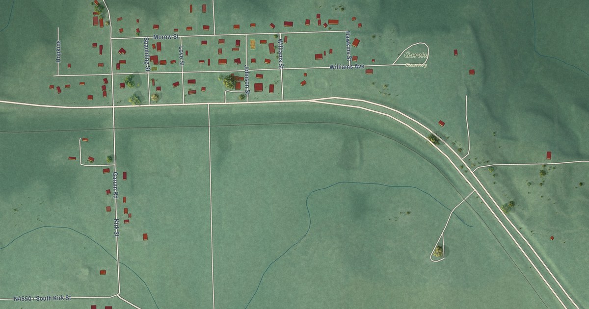 Map of Garvin, Oklahoma in 2026
