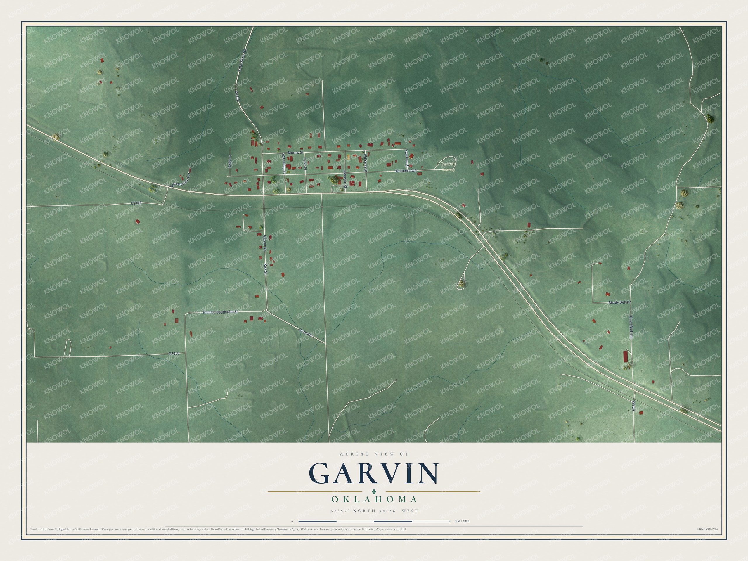 Watermarked full-map preview of Garvin, Oklahoma
