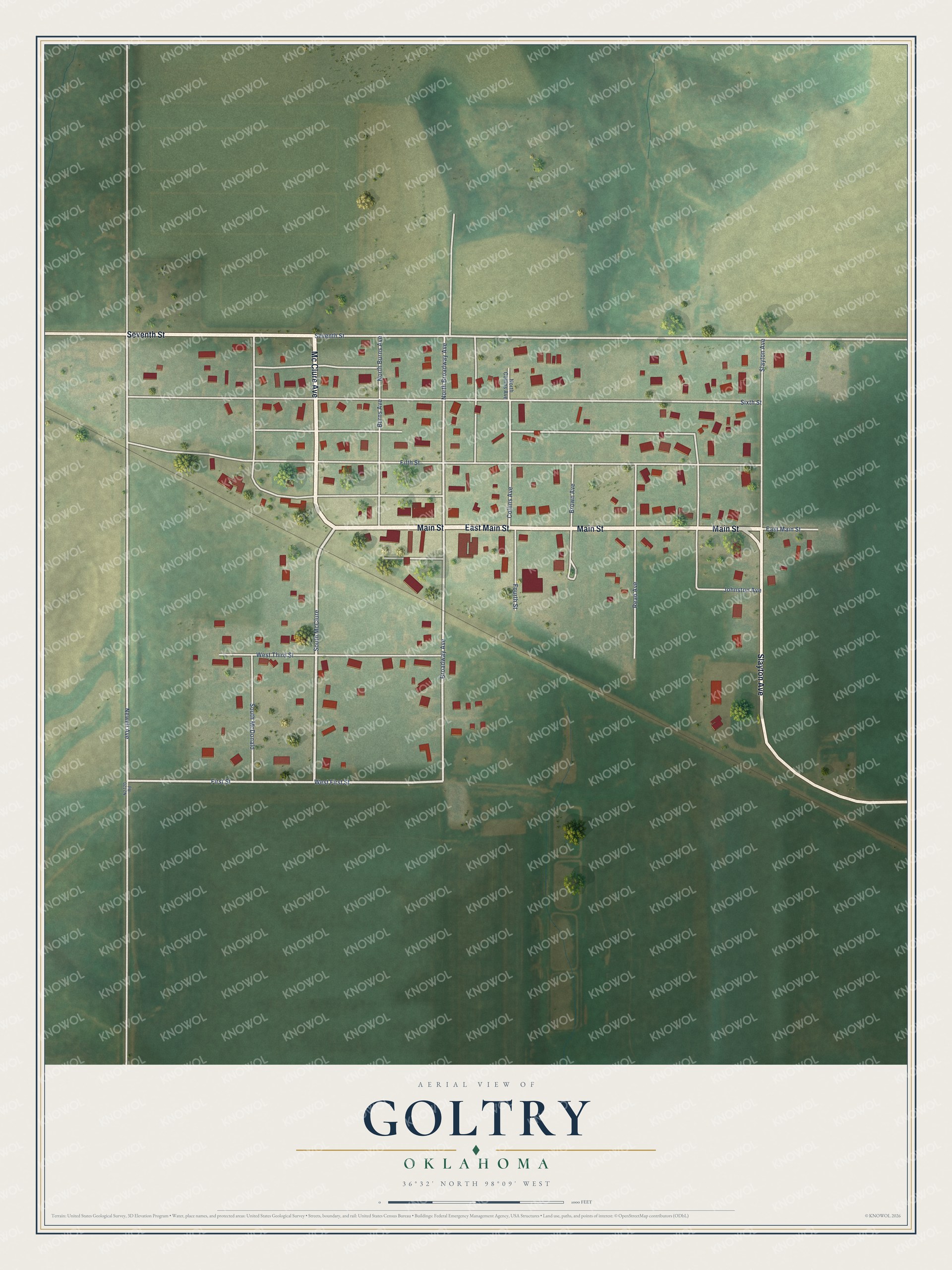 Watermarked full-map preview of Goltry, Oklahoma
