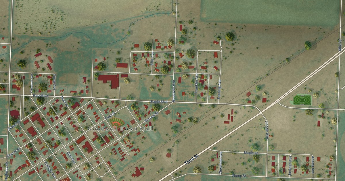 Map of Goodwell, Oklahoma in 2026