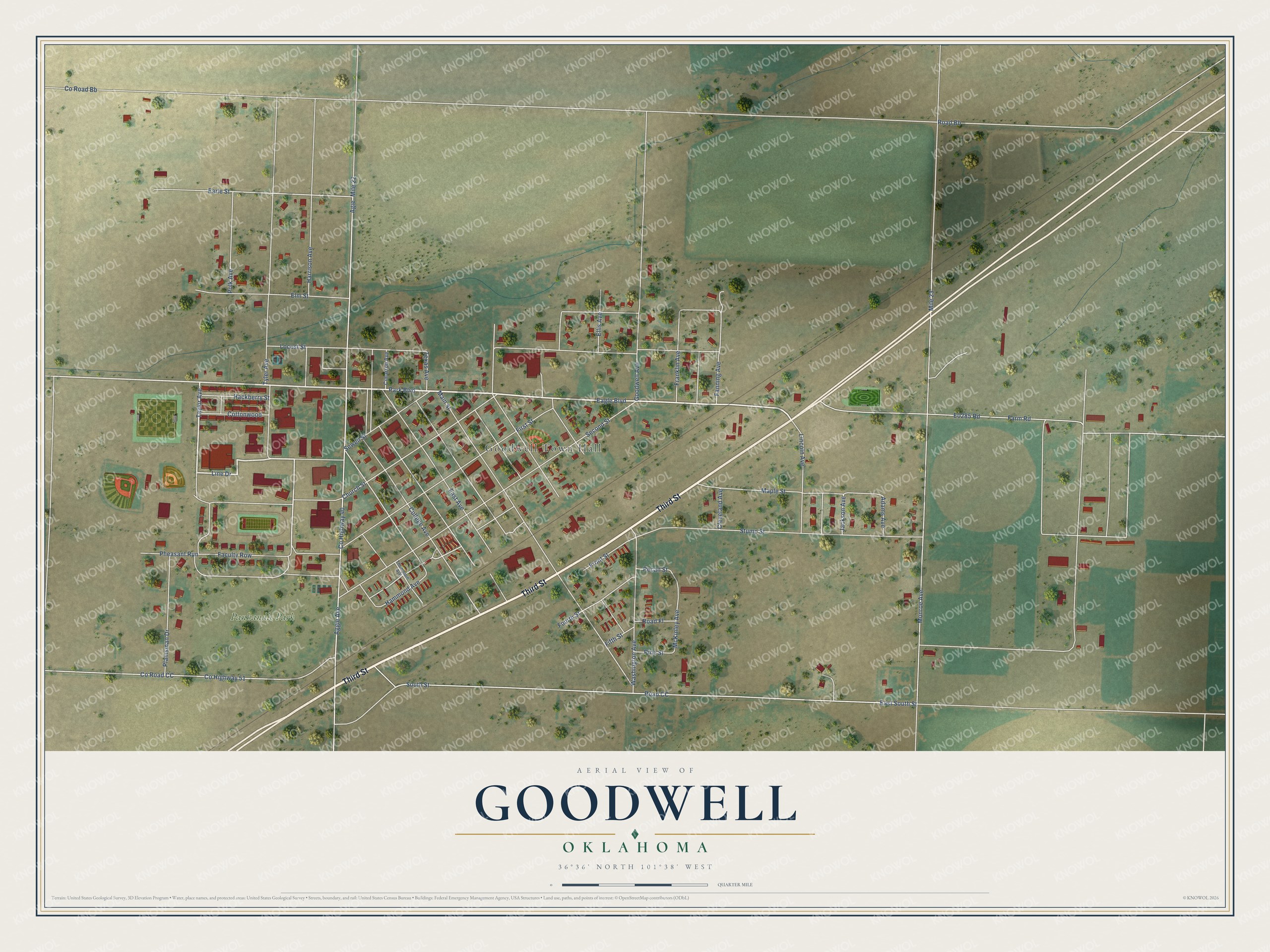 Watermarked full-map preview of Goodwell, Oklahoma