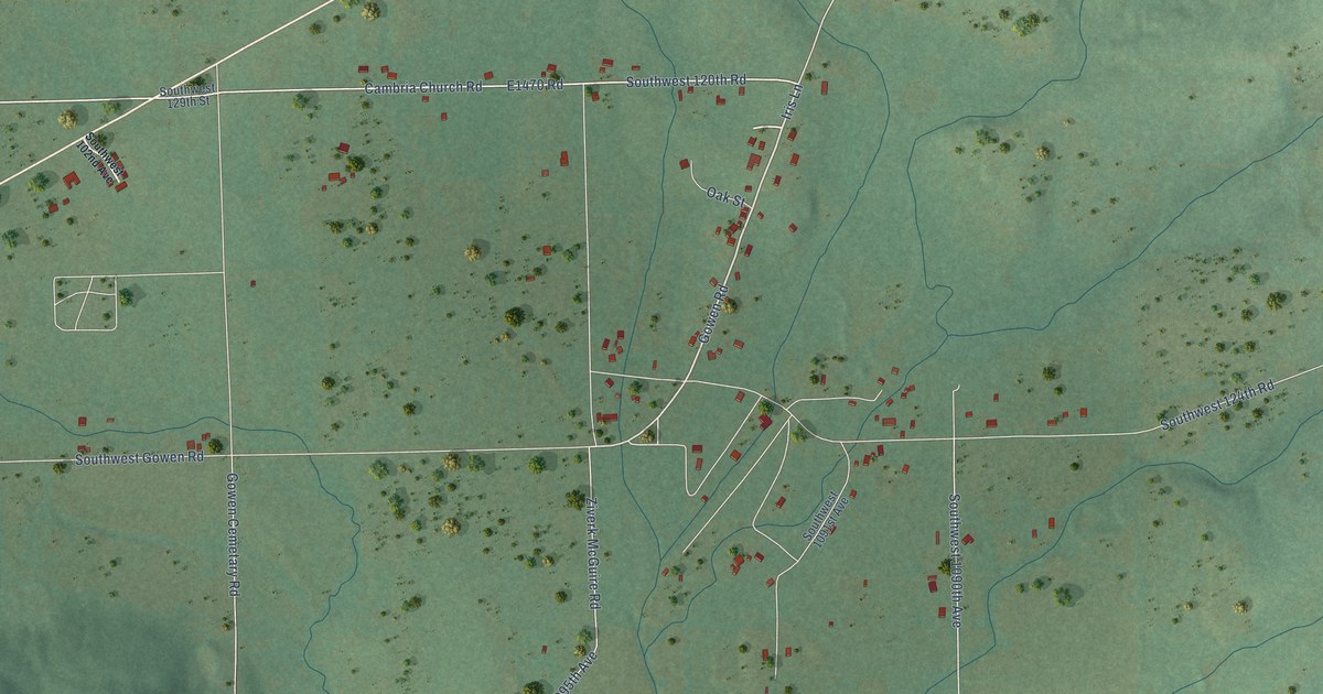 Map of Gowen, Oklahoma in 2026