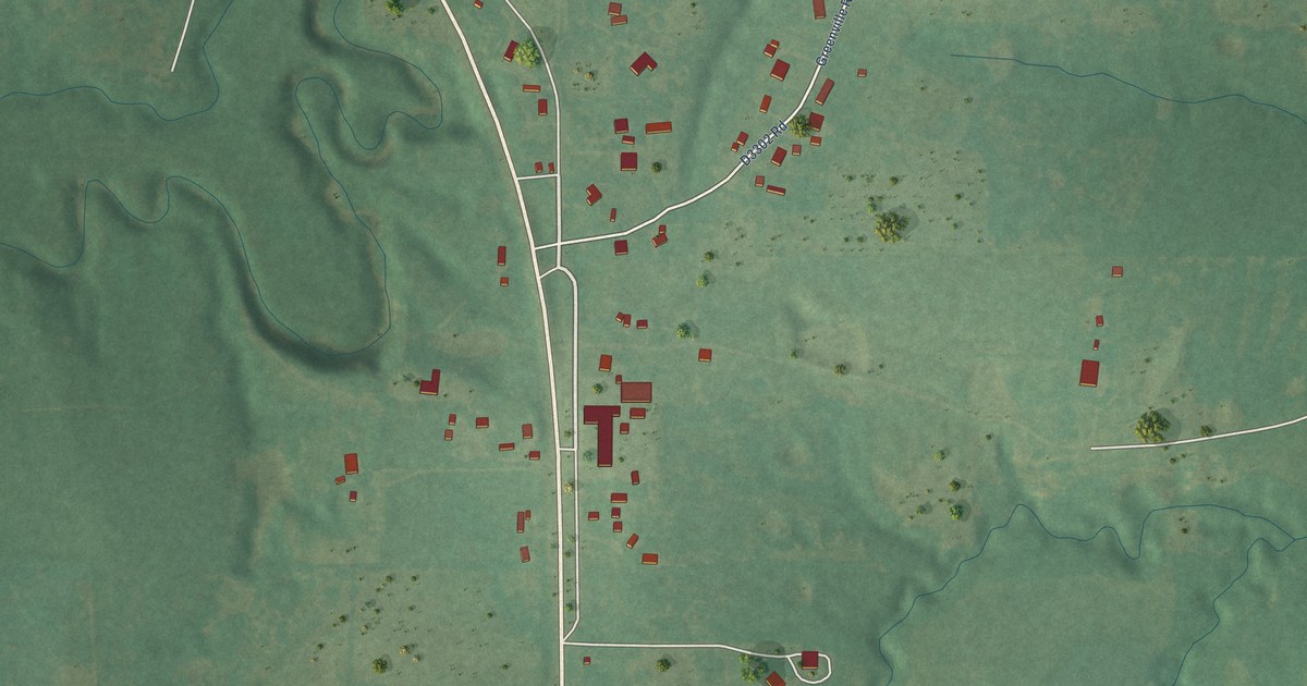 Map of Greenville, Oklahoma in 2026