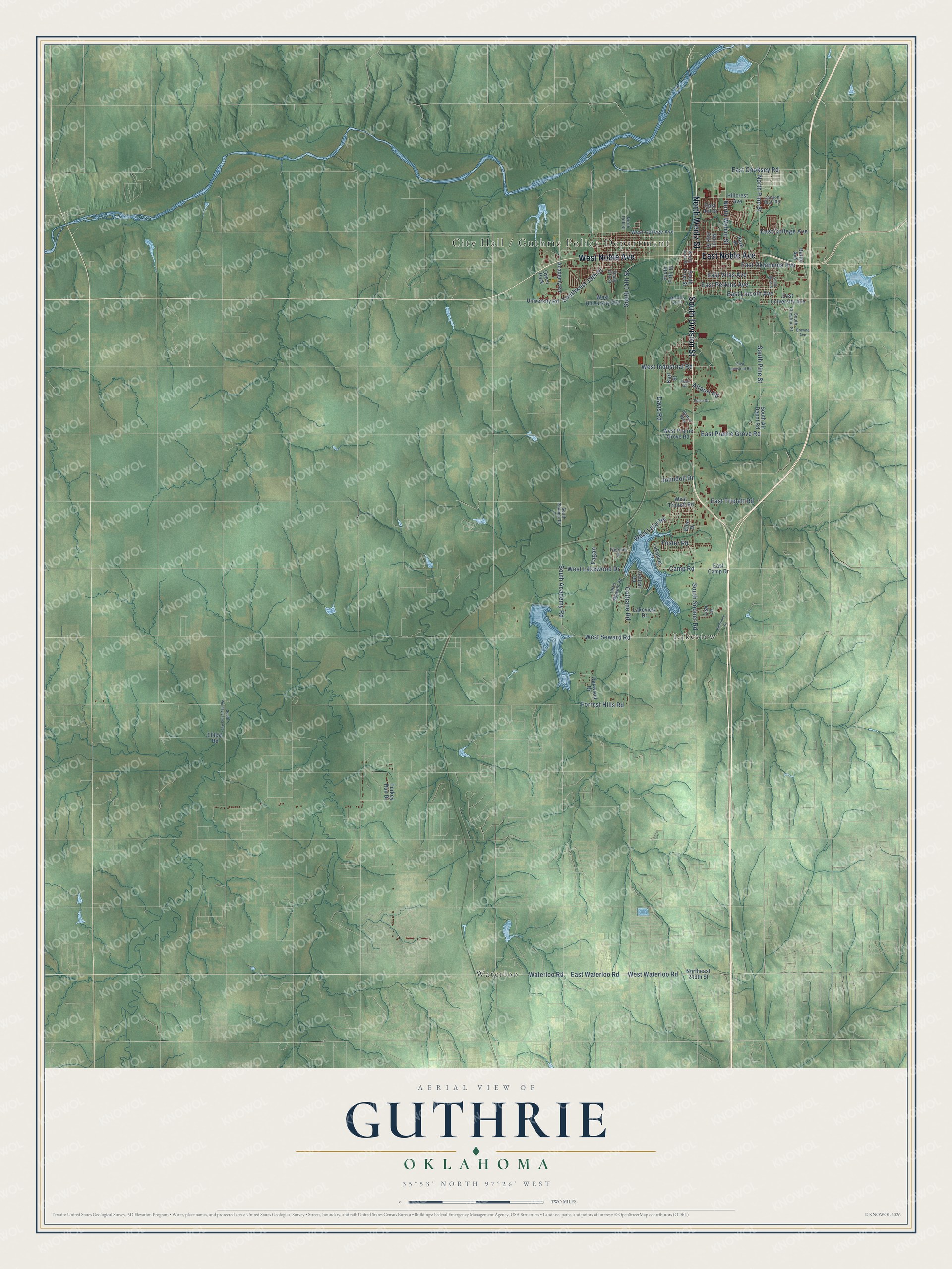Watermarked full-map preview of Guthrie, Oklahoma