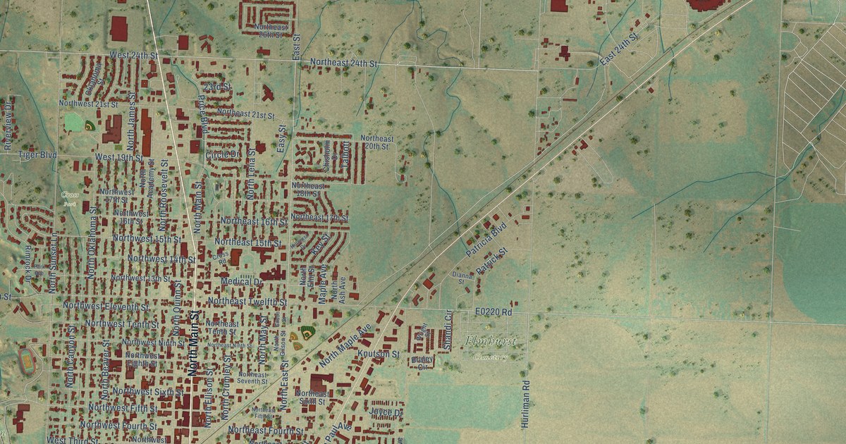 Map of Guymon, Oklahoma in 2026