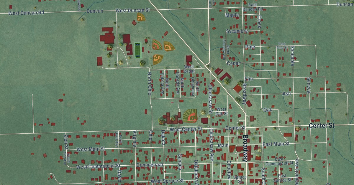Map of Haskell, Oklahoma in 2026