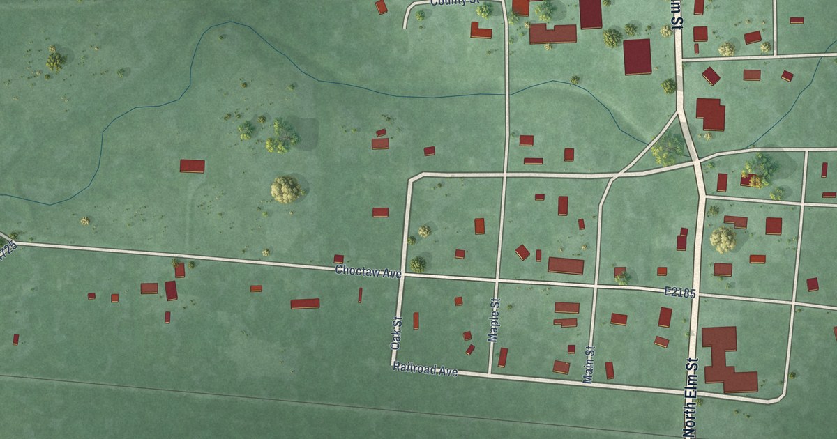 Map of Haworth, Oklahoma in 2026