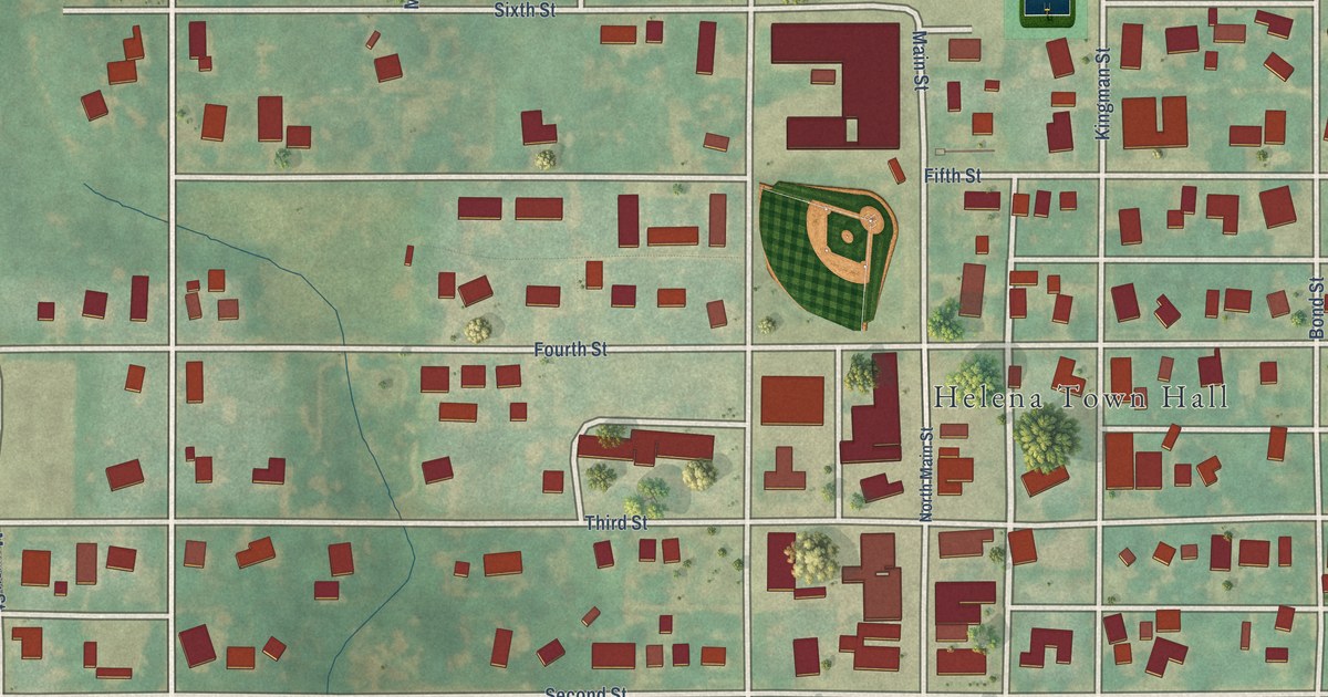 Map of Helena, Oklahoma in 2026