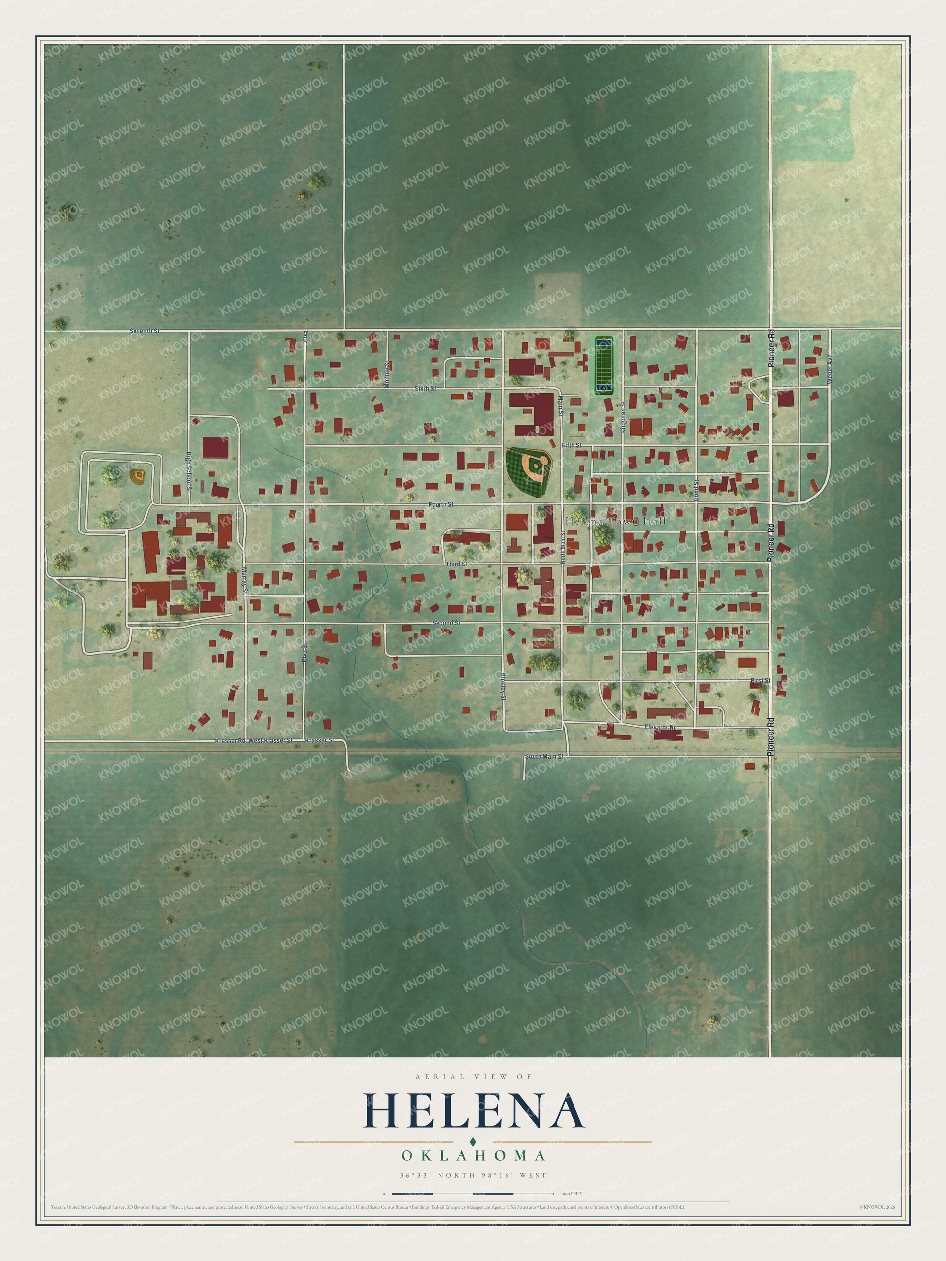 Watermarked full-map preview of Helena, Oklahoma