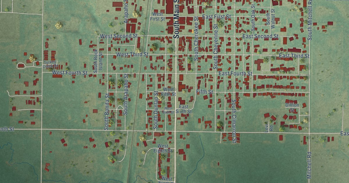 Map of Hennessey, Oklahoma in 2026