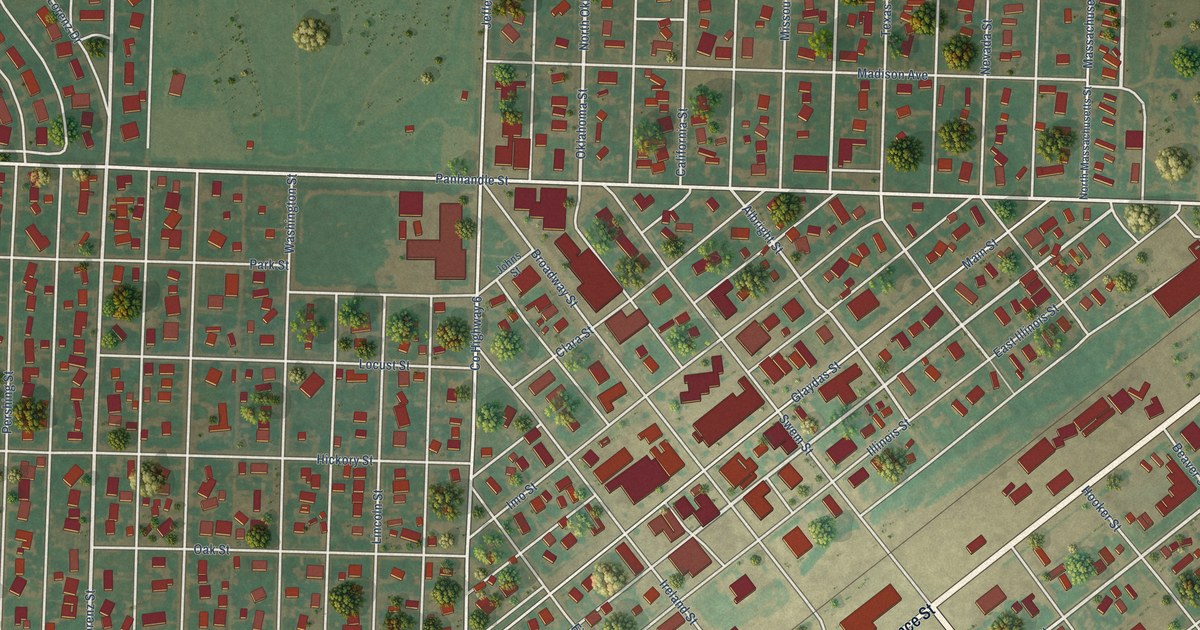 Map of Hooker, Oklahoma in 2026