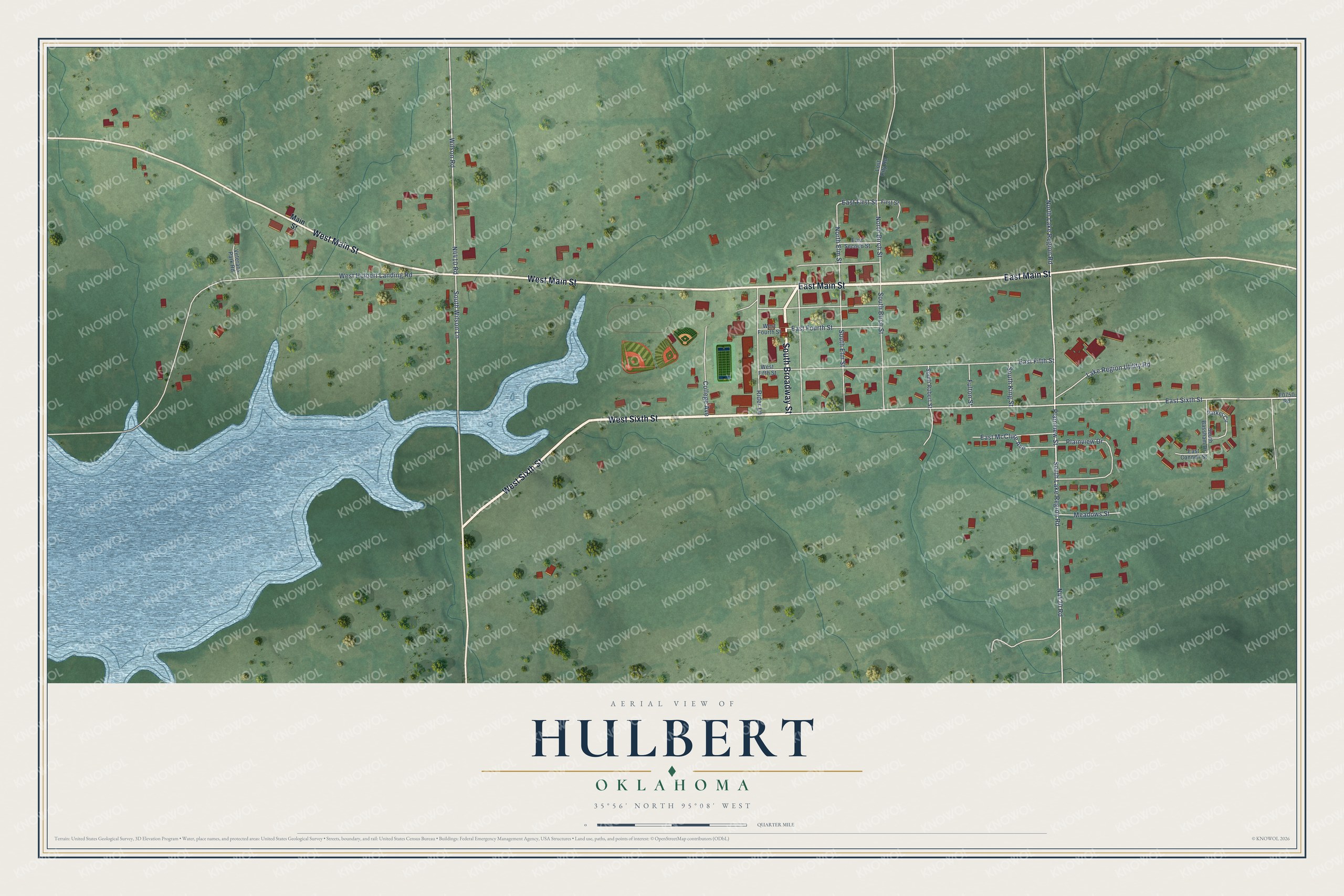 Watermarked full-map preview of Hulbert, Oklahoma