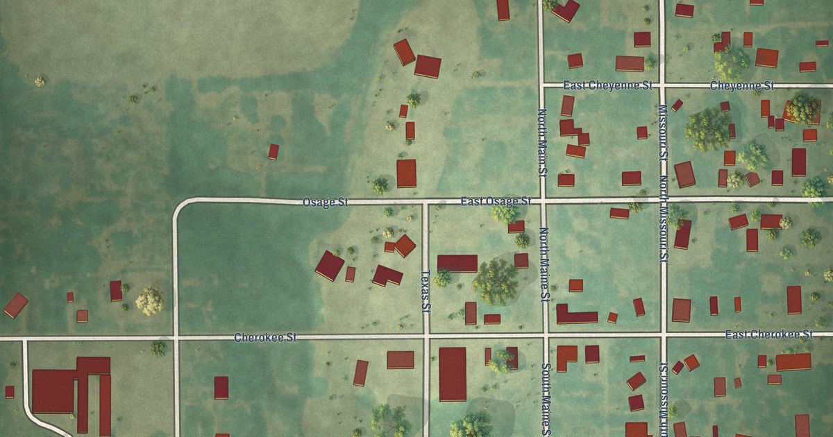 Map of Hunter, Oklahoma in 2026