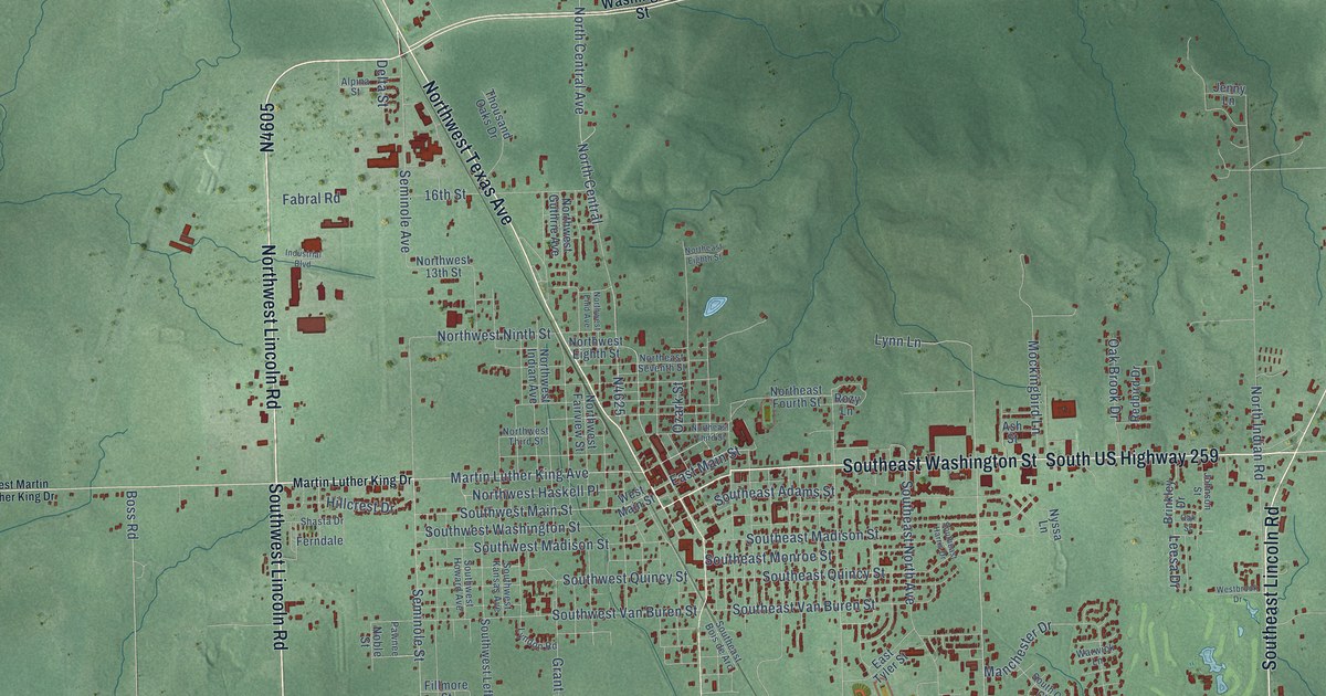 Map of Idabel, Oklahoma in 2026