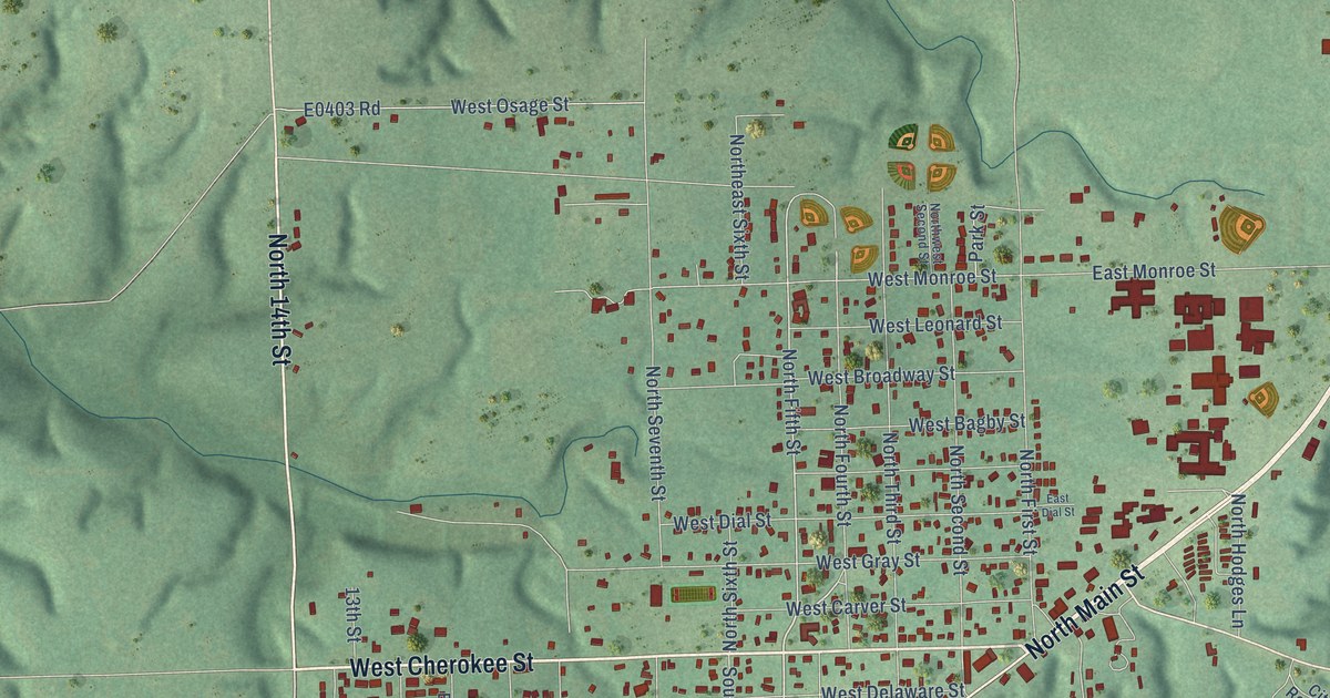 Map of Jay, Oklahoma in 2026