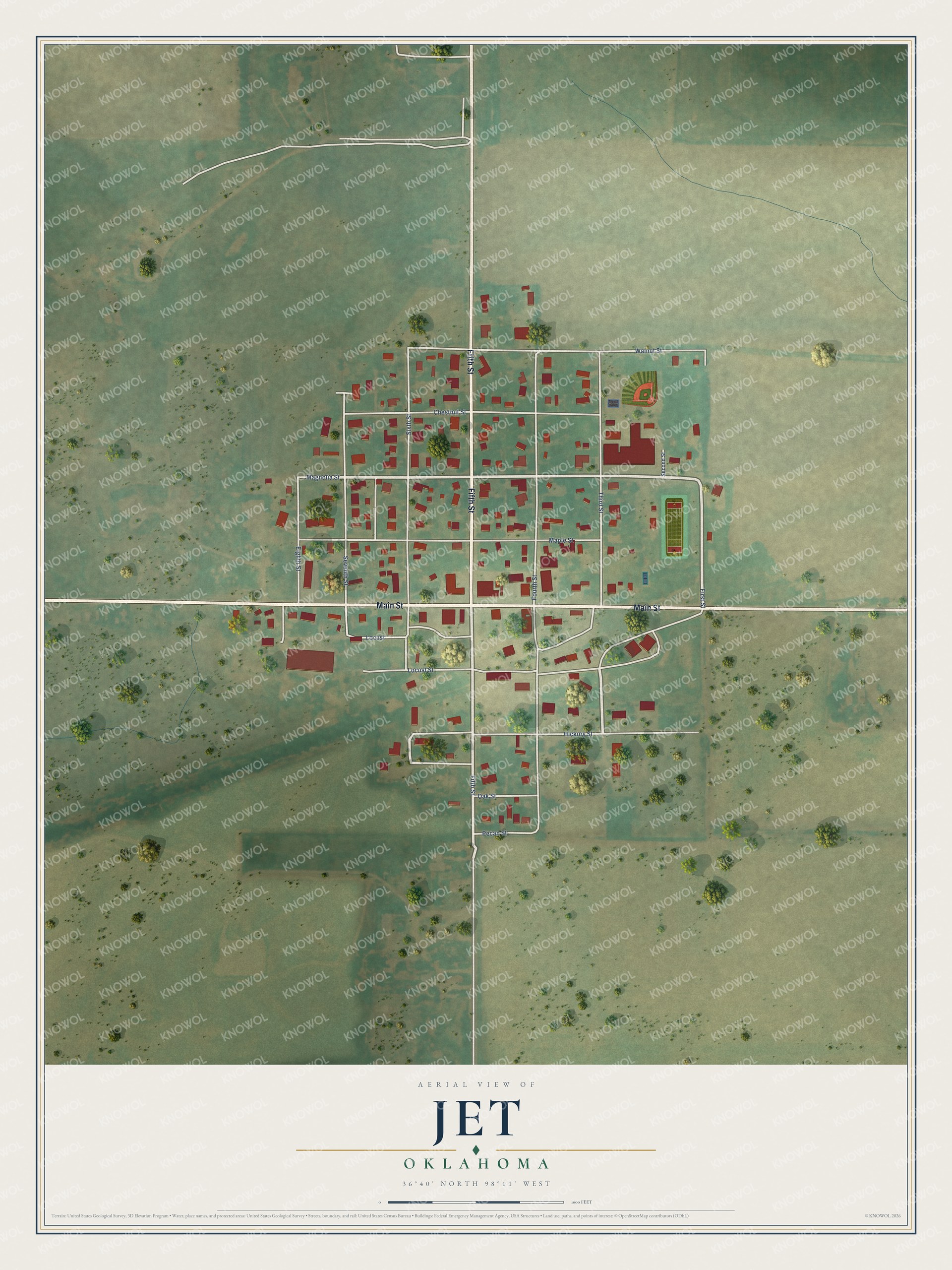 Watermarked full-map preview of Jet, Oklahoma