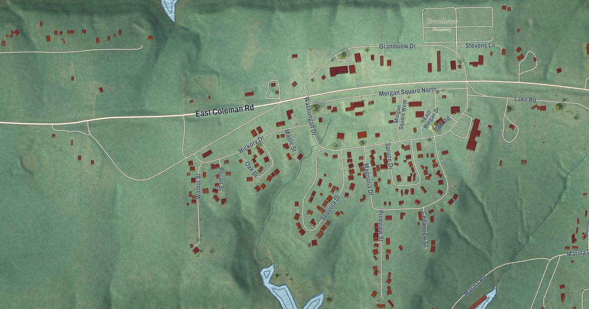 Map of Kaw City, Oklahoma in 2026