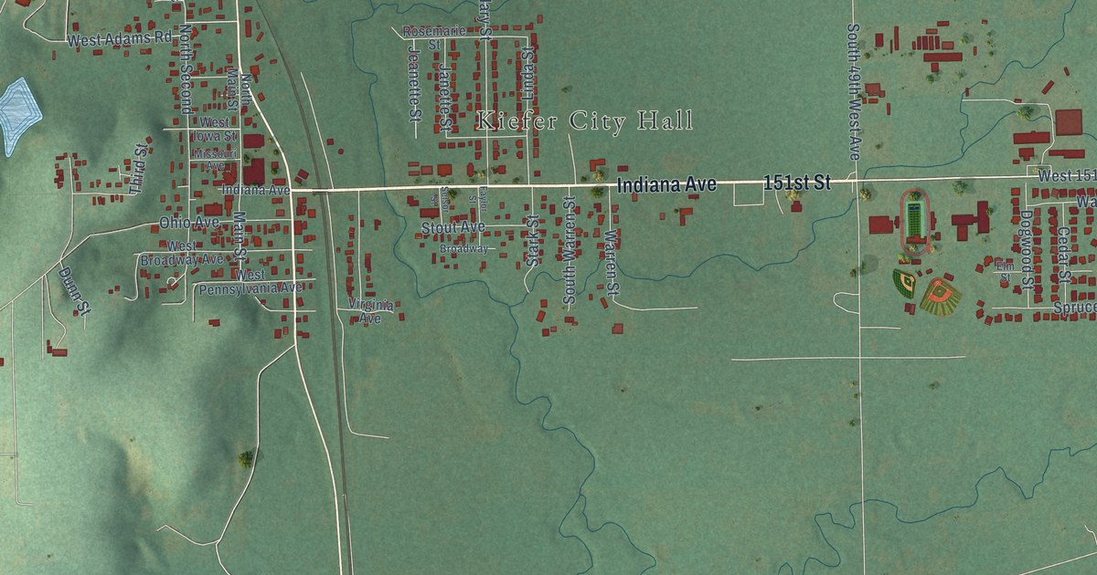 Map of Kiefer, Oklahoma in 2026
