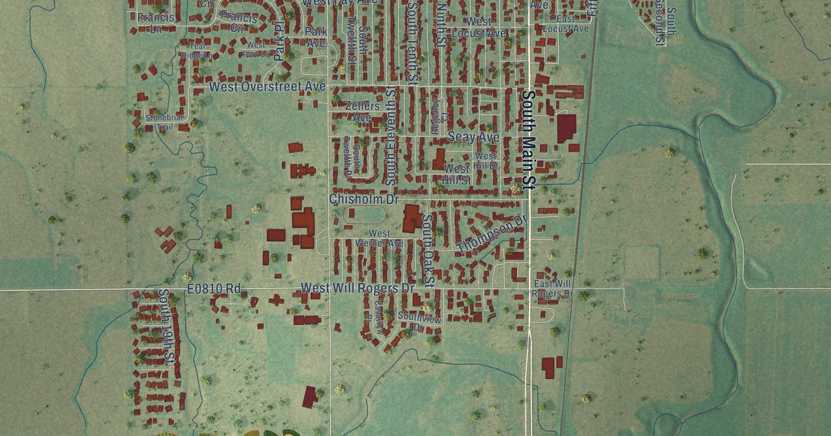 Map of Kingfisher, Oklahoma in 2026