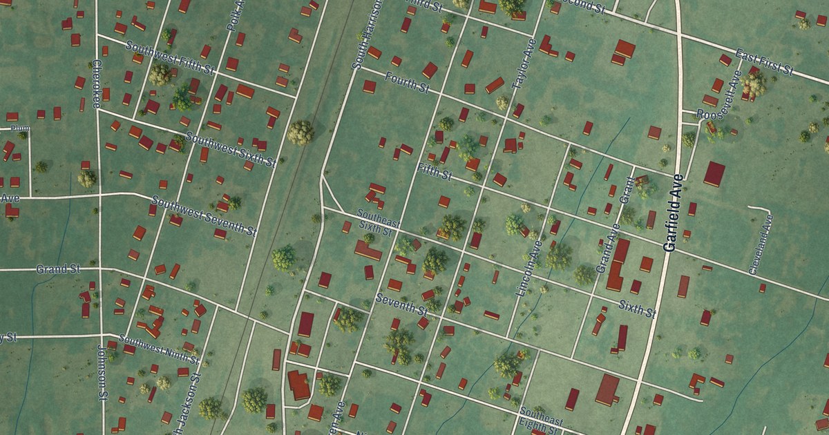 Map of Kiowa, Oklahoma in 2026