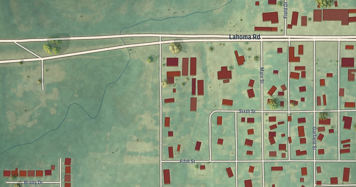Map of Lahoma, Oklahoma in 2026