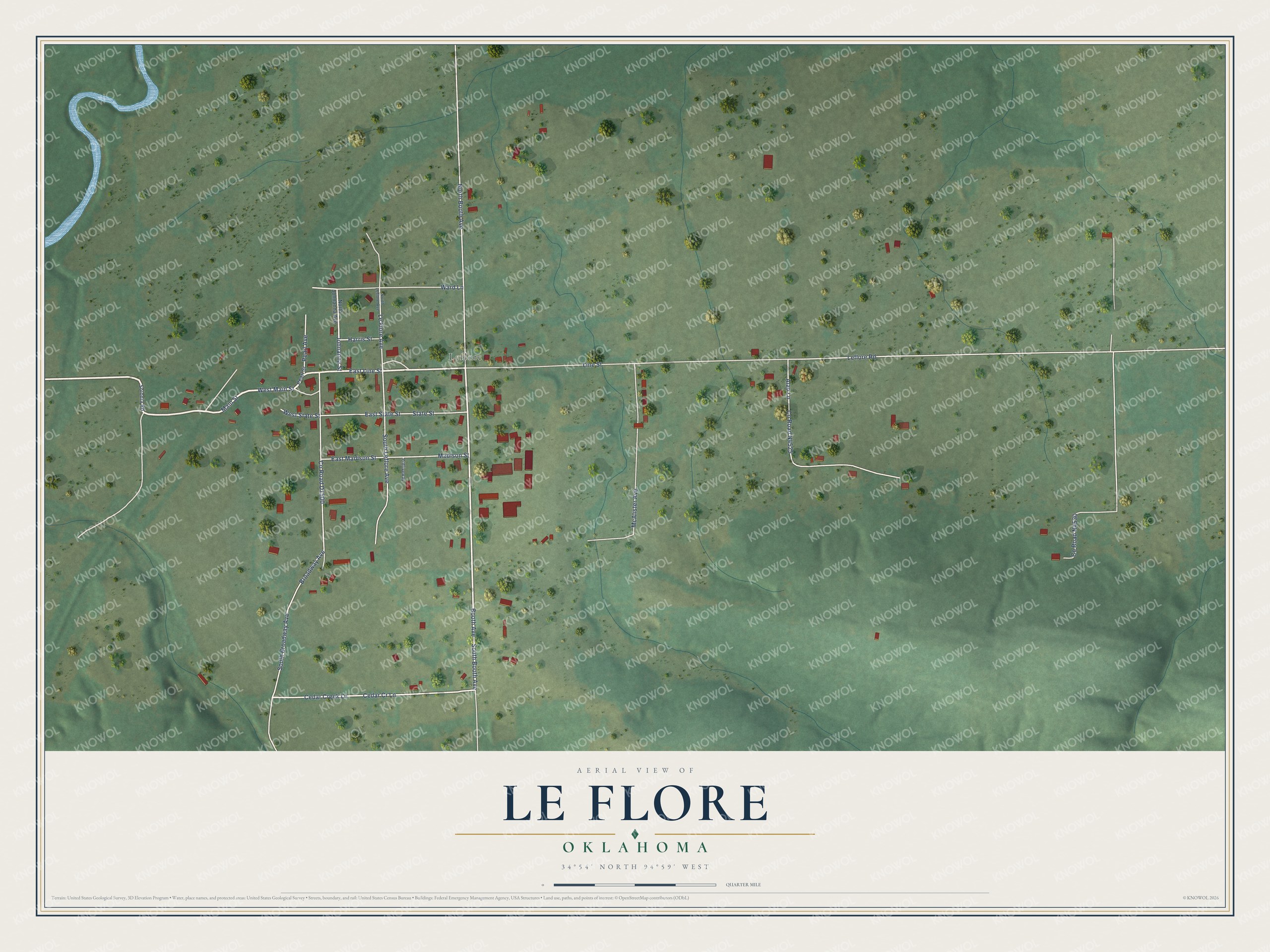 Watermarked full-map preview of Le Flore, Oklahoma