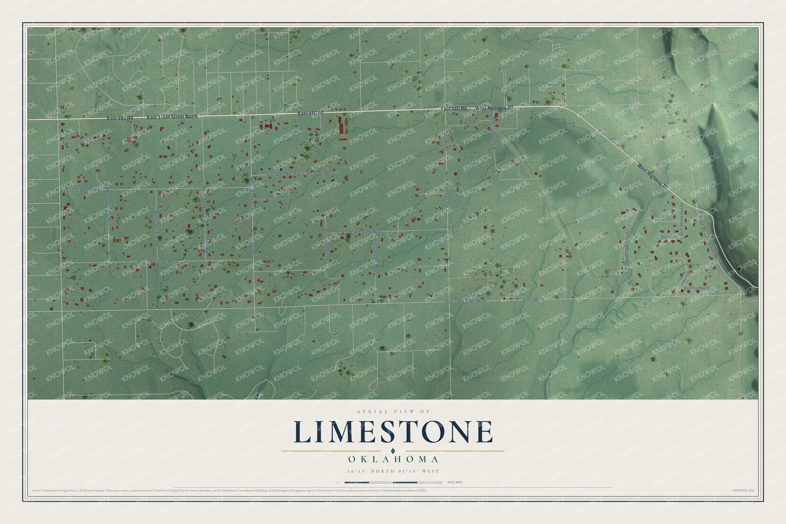 Watermarked full-map preview of Limestone, Oklahoma