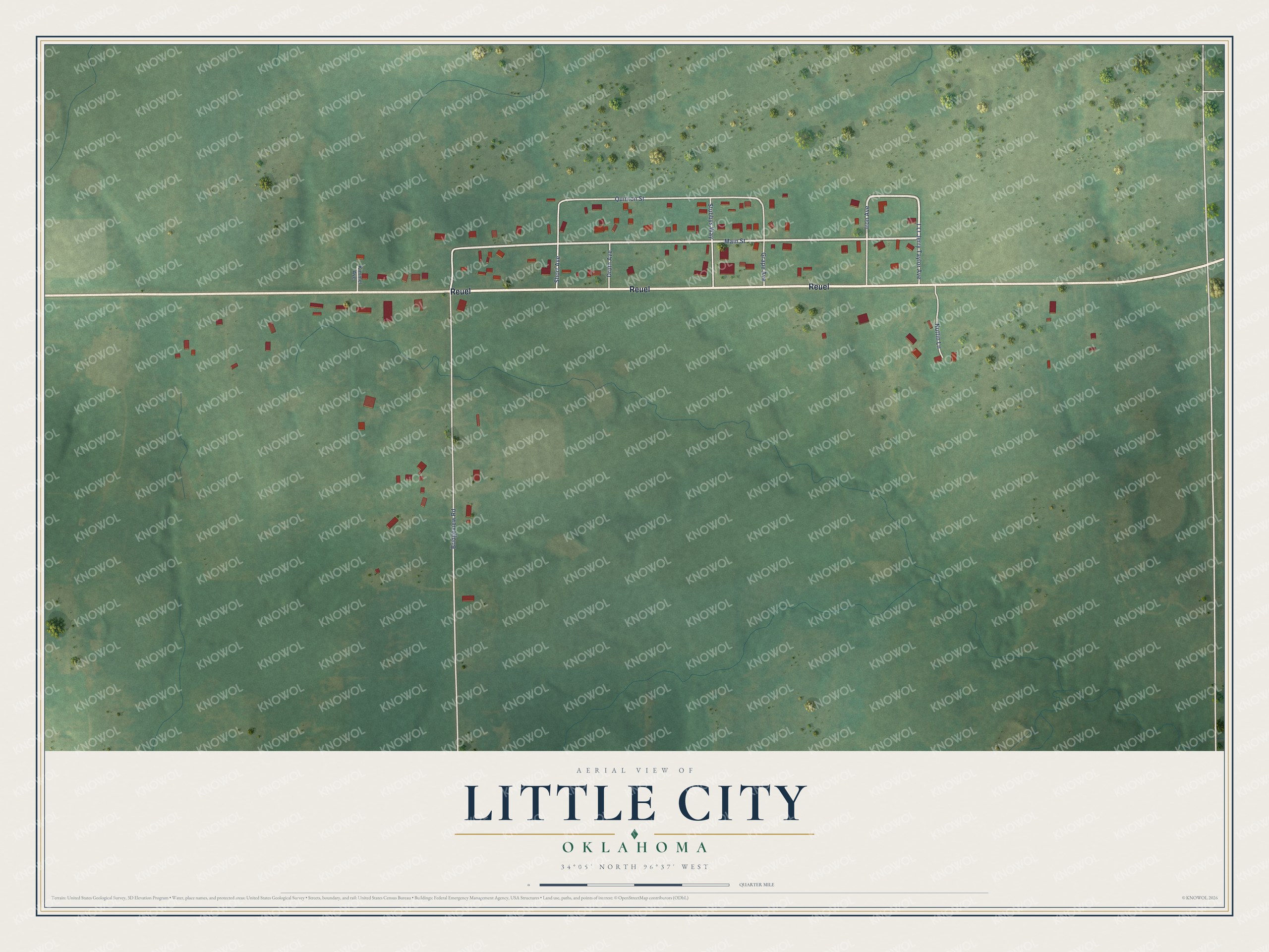 Watermarked full-map preview of Little City, Oklahoma