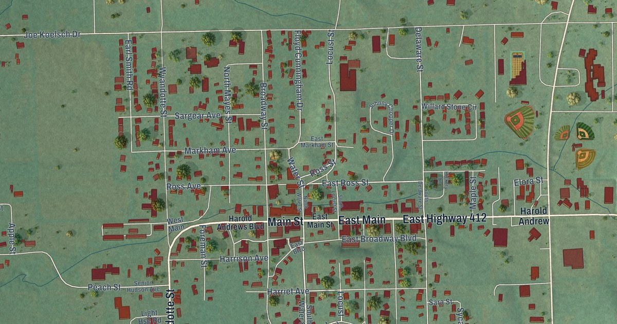 Map of Locust Grove, Oklahoma in 2026