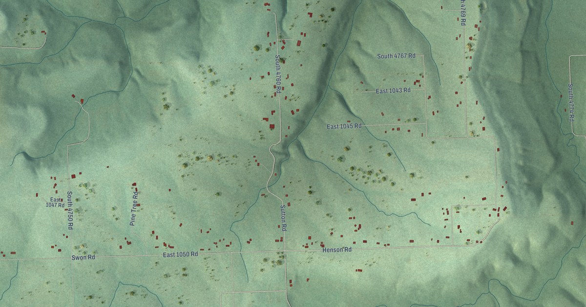 Map of Long, Oklahoma in 2026