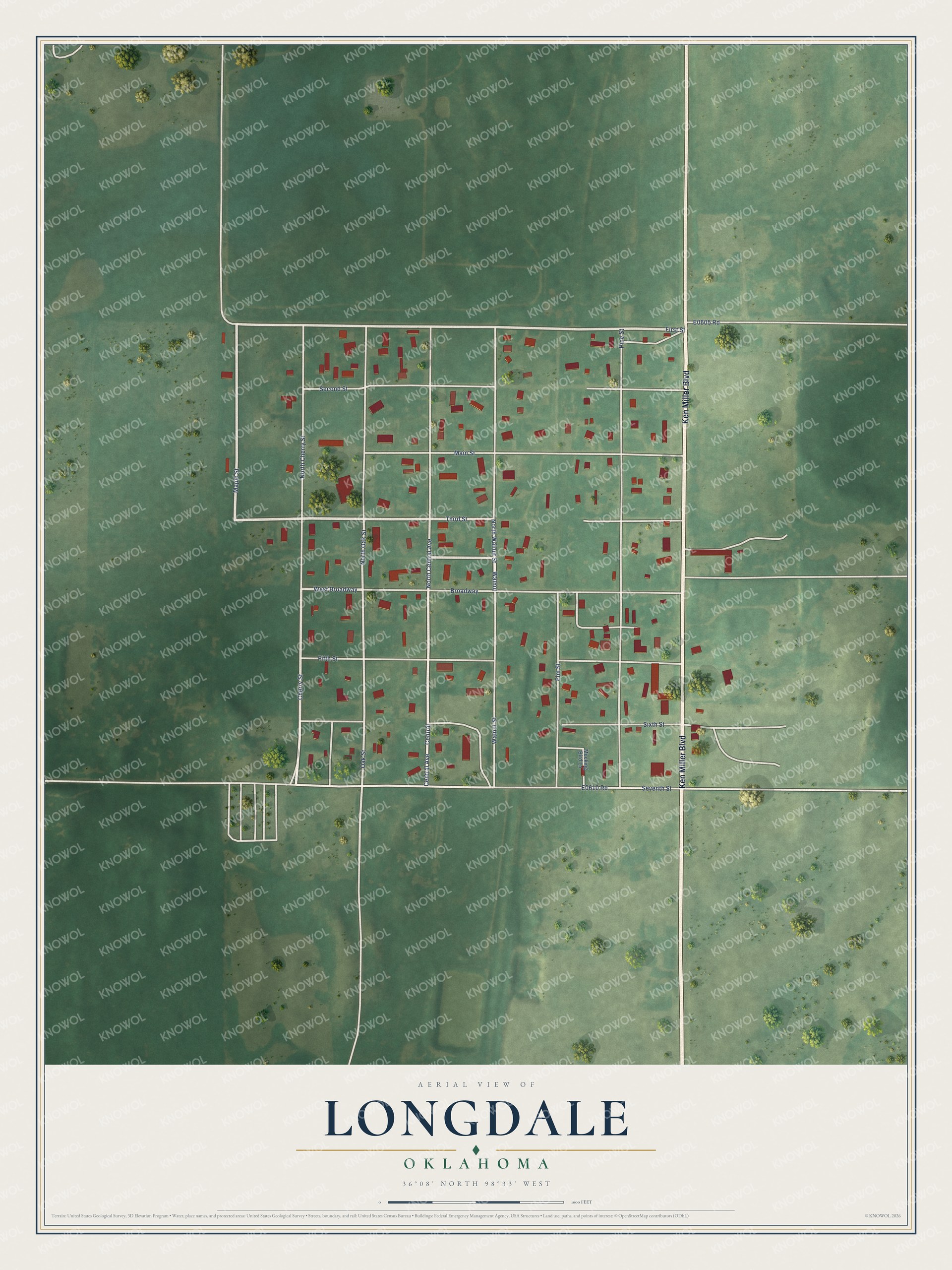 Watermarked full-map preview of Longdale, Oklahoma