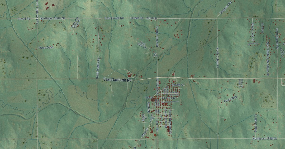 Map of Luther, Oklahoma in 2026