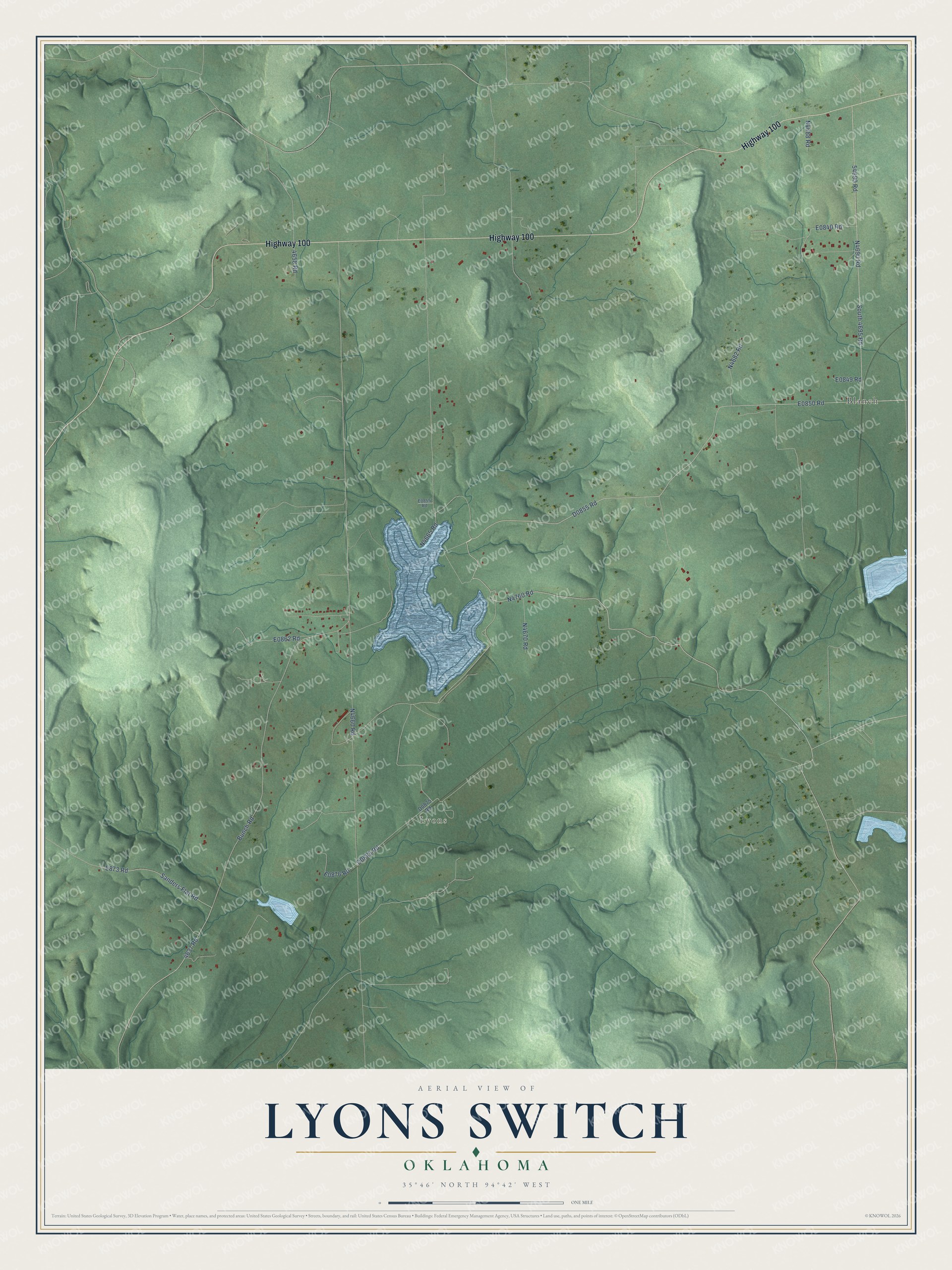 Watermarked full-map preview of Lyons Switch, Oklahoma