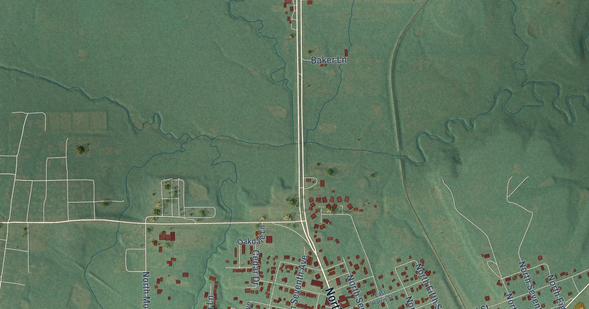 Map of Madill, Oklahoma in 2026