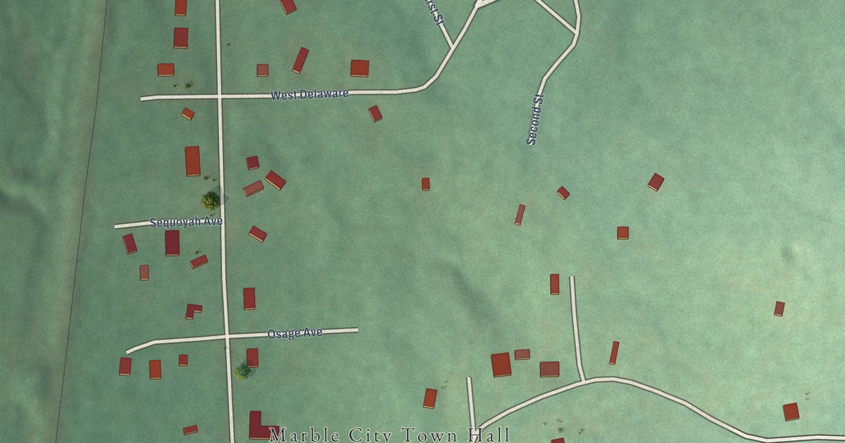 Map of Marble City, Oklahoma in 2026