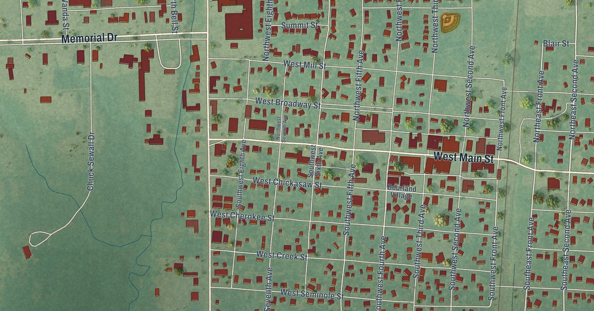 Map of Marietta, Oklahoma in 2026